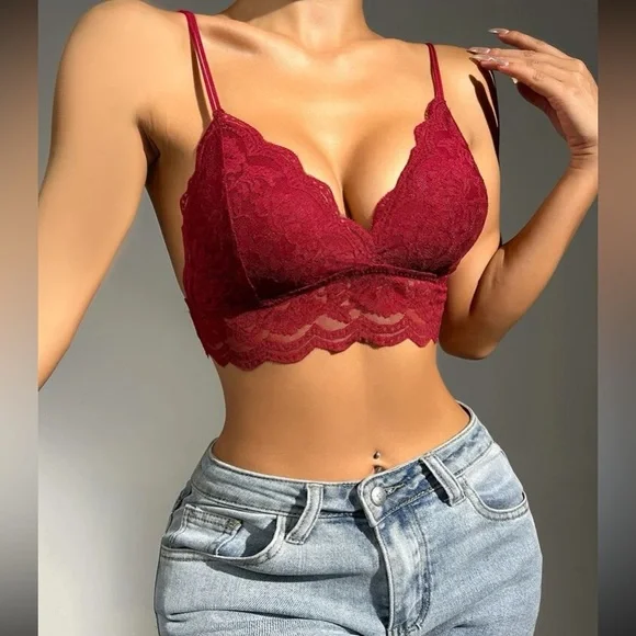 Boho floral lace scallop hem bralette - Picture 16 of 16